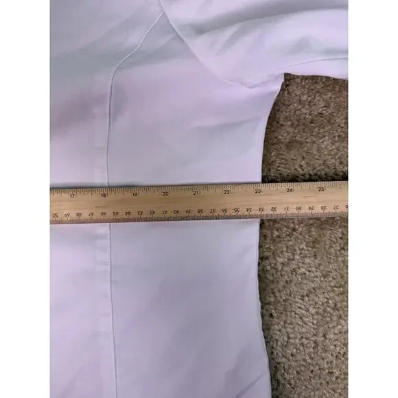 Betsey Johnson Women's Juniper White 2 Pocket Button Front Lab Coat XL E257 - Picture 9 of 11